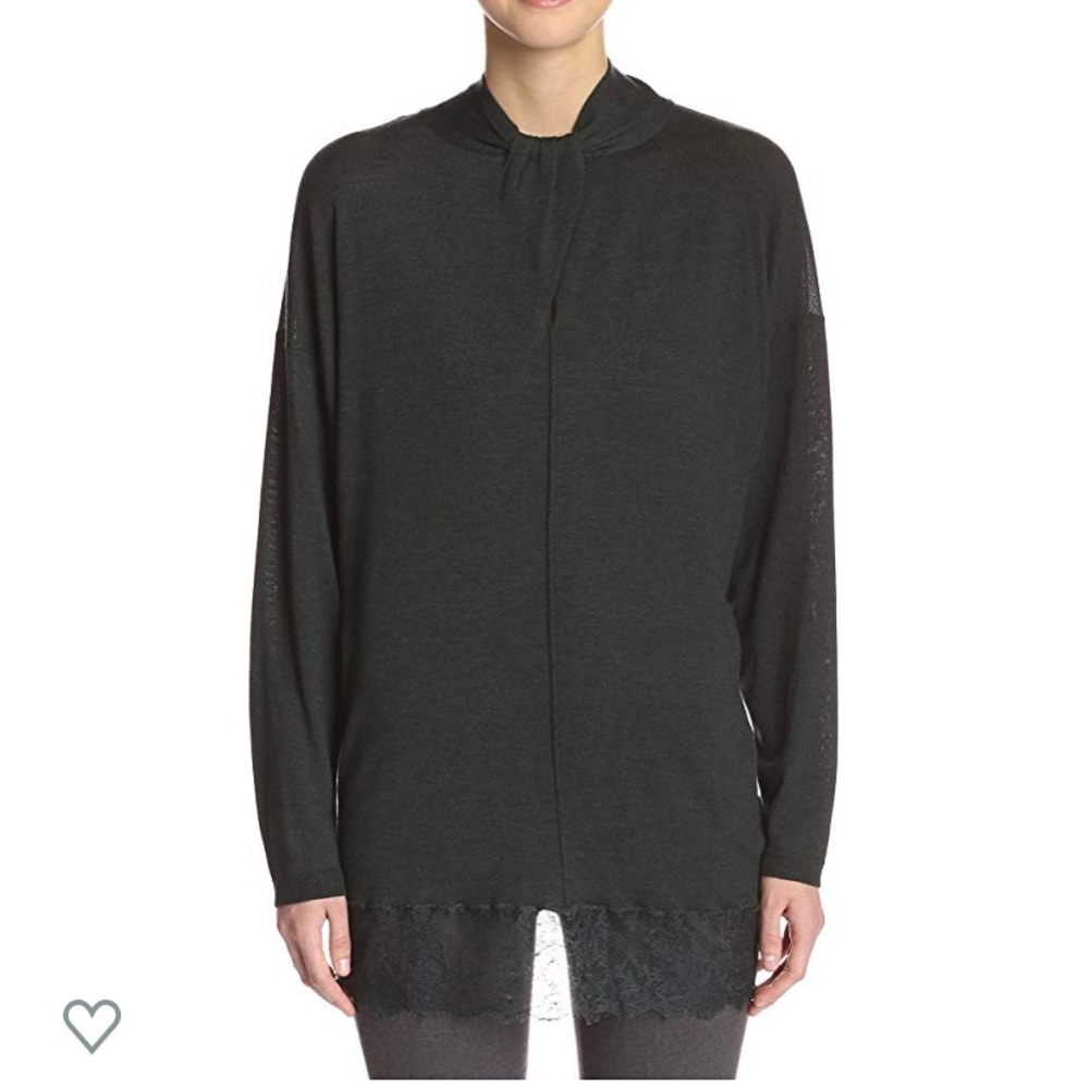 Valentino‎ Women's Tunic Sweater with Lace Trim
